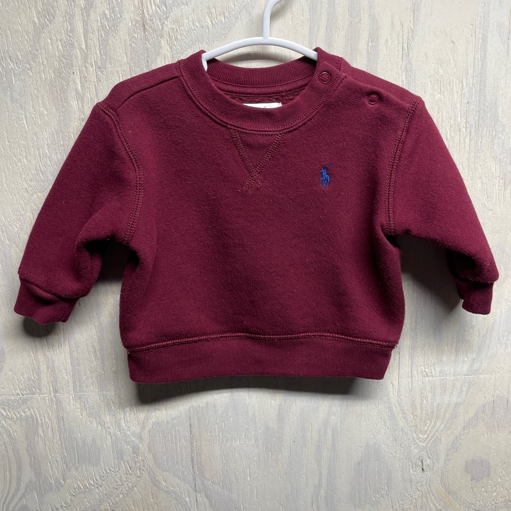 6M Harvard Wine Ralph Lauren Fleece Crewneck Sweatshirt